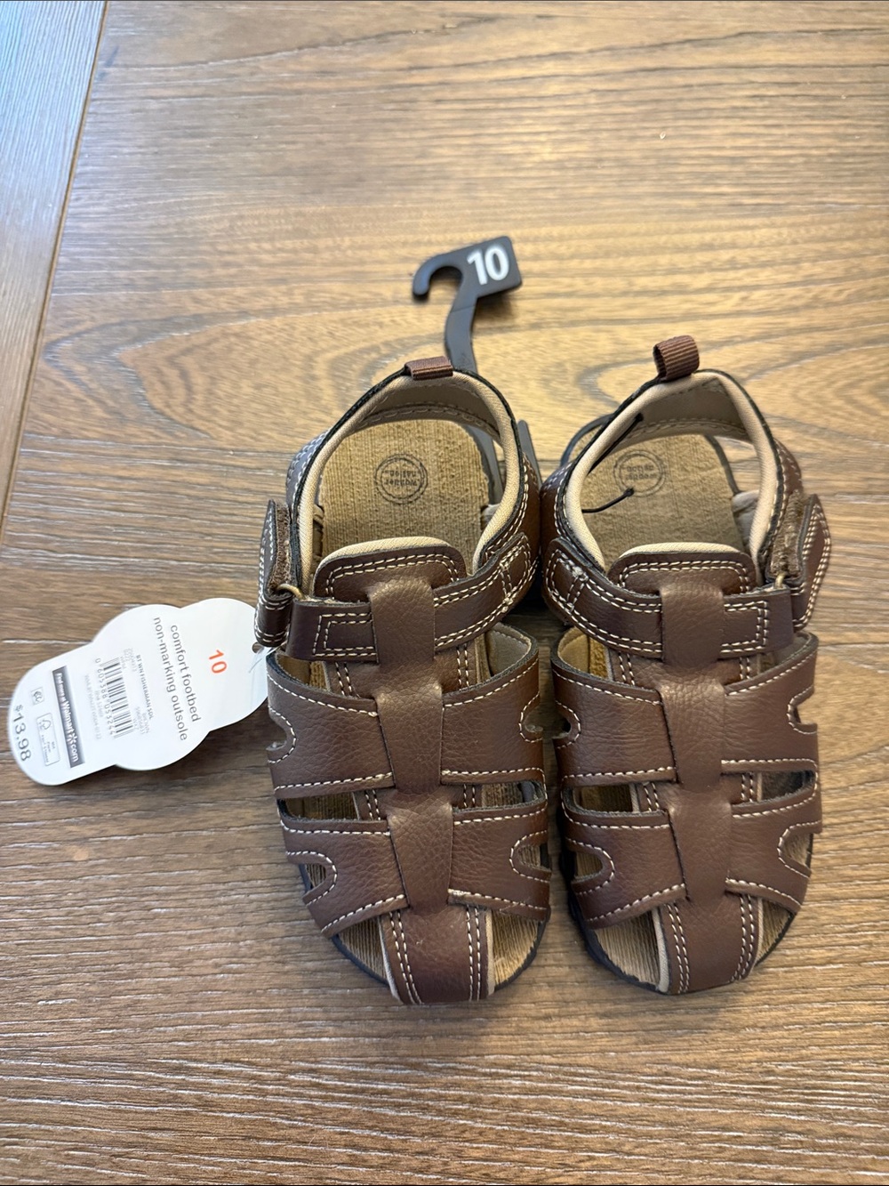 wonder nation Brown Boys Fisherman Sandals NWT size 10T